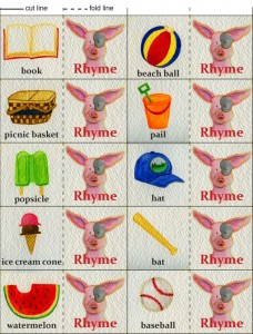 Rhyme Summer Matching Game